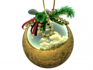 christmas toy ball with decorations 3D Модель