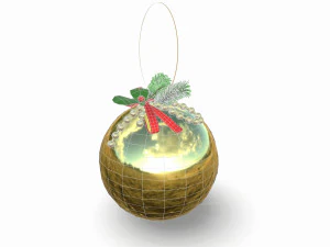 christmas toy ball with decorations 3D Model