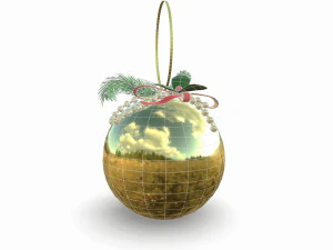 christmas toy ball with decorations 3D Model