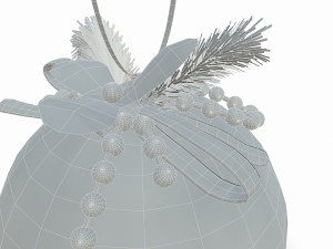 christmas toy ball with decorations 3D Модель