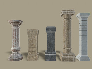 set of old columns and pillars 3D Model
