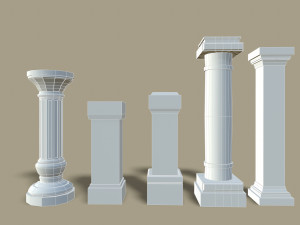 set of old columns and pillars 3D Model
