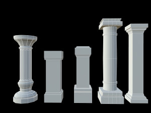 set of old columns and pillars 3D Model