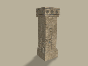set of old columns and pillars 3D Model