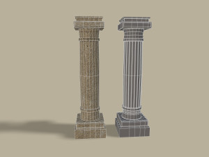 set of old columns and pillars 3D Model