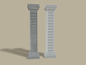 set of old columns and pillars 3D Model