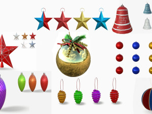 set of christmas tree toys 3D Model
