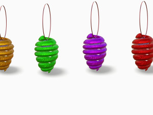 set of christmas tree toys Modelo 3D