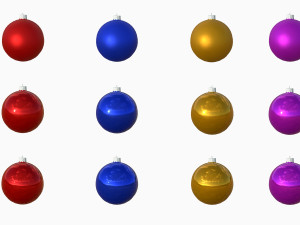 set of christmas tree toys Modelo 3D