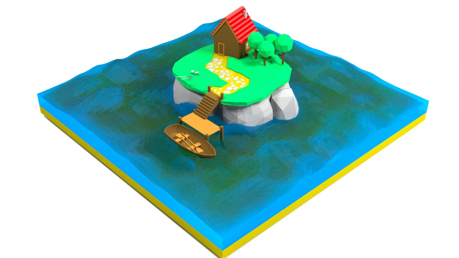 of the island 3D Model .c4d .max .obj .3ds .fbx .stl .blend 