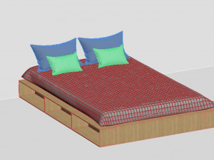 bed for bedroom 3D Модель