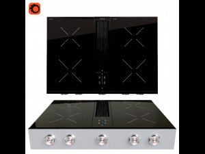 bora pro induction hob with integrated cooker hood 3D Model