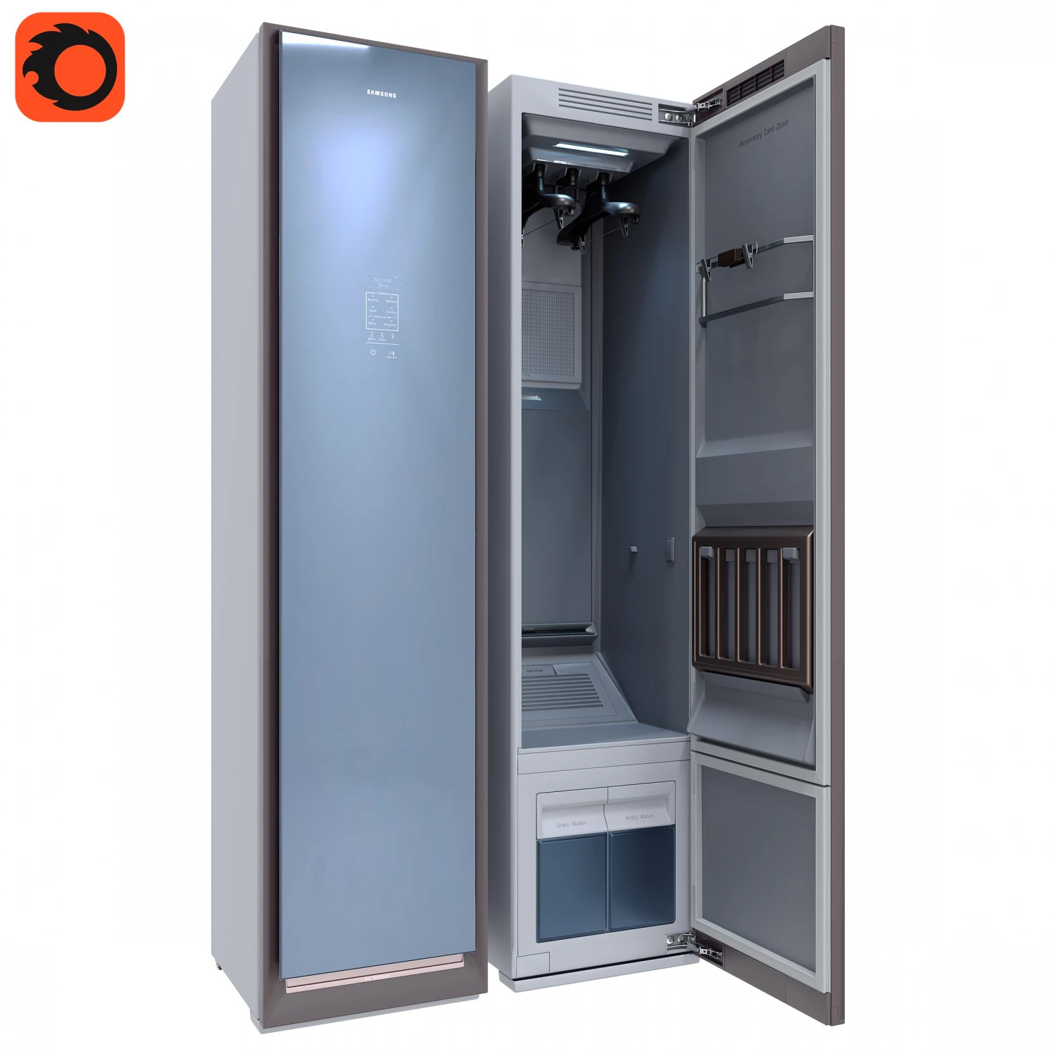 sistem perawatan pakaian penata udara samsung df60r8600cg dengan jetsteam Model 3D .c4d .max .obj .3ds .fbx .stl .blend