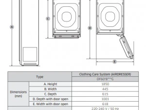 sistem perawatan pakaian penata udara samsung df60r8600cg dengan jetsteam Model 3D