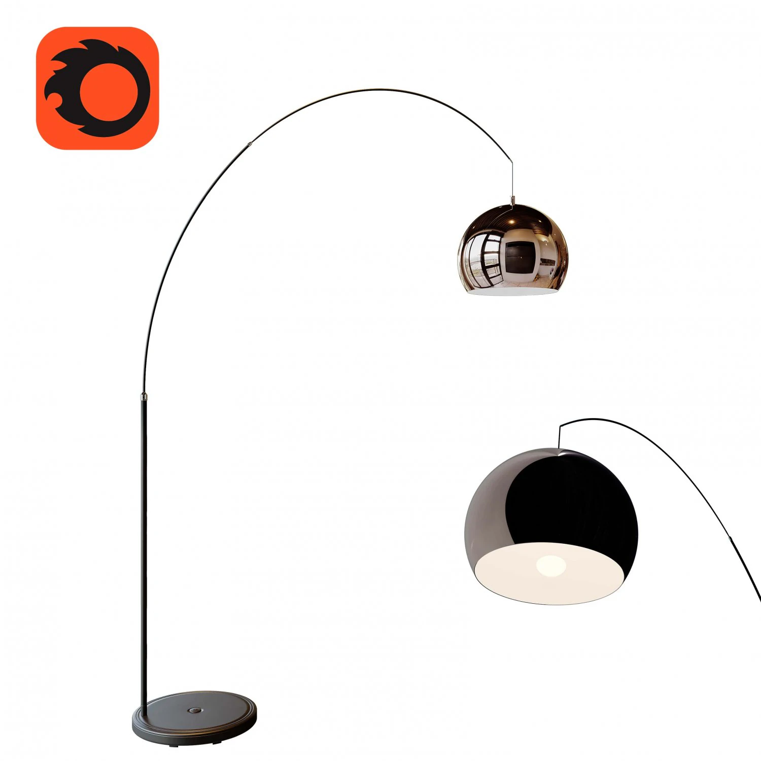 floor lamp 3D Model .c4d .max .obj .3ds .fbx .stl .blend 