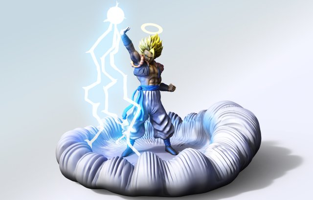 gogeta - gogeeta - dragon ball action figure - printable 3D 打印模型 .c4d .max .obj .3ds .fbx .stl .blend 