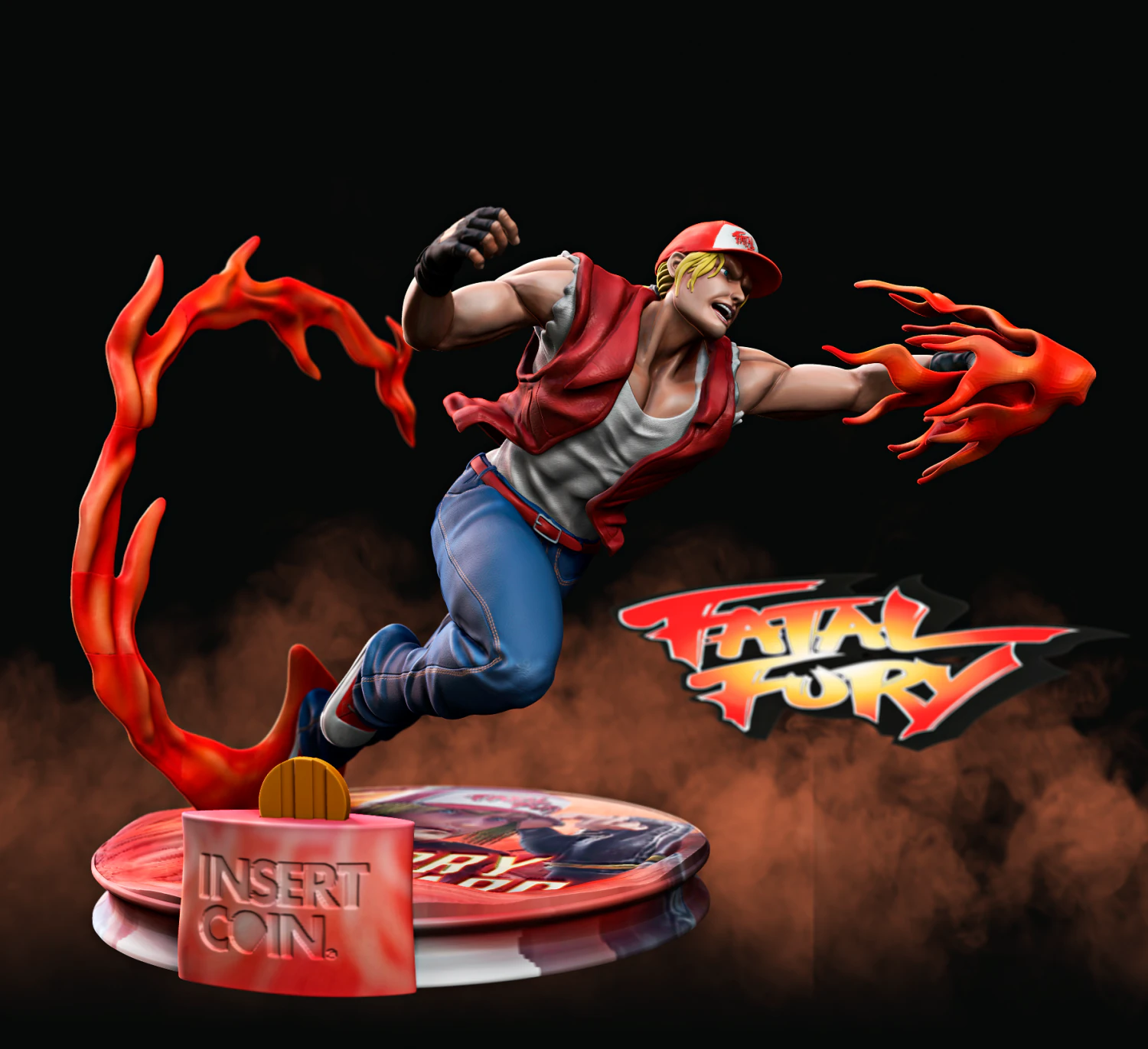 terry bogard from fatal fury - printable diorama 3D Print Model .c4d .max .obj .3ds .fbx .stl .blend 
