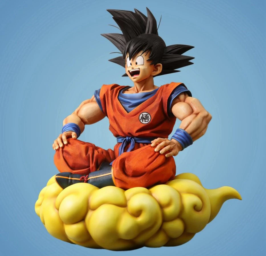 goku dragon ball flaying in cloud 3D Print Model .c4d .max .obj .3ds .fbx .stl .blend 