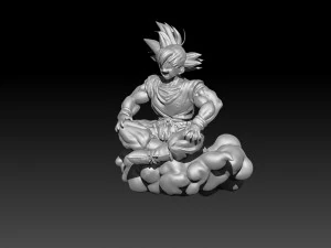 goku dragon ball flaying in cloud 3D Print Model