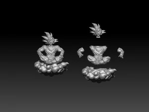goku dragon ball flaying in cloud 3D Print Model