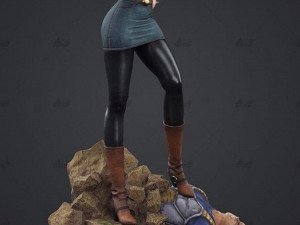 android 18 vs vegeta diorama - dragon ball - figure printable 3D Print Model