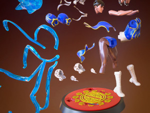 chun-li - street fighter figure printable 3D 프린트 모델