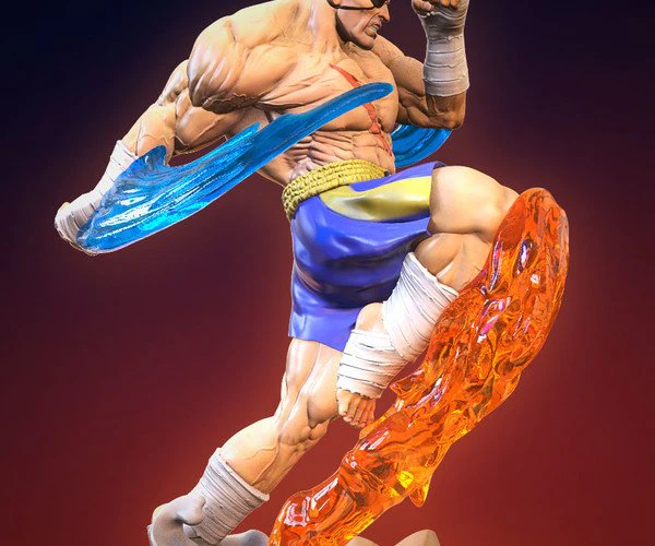 sagat - street fighter printable 3D Print Model .c4d .max .obj .3ds .fbx .stl .blend 