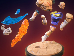 sagat - street fighter printable Model Cetak 3D