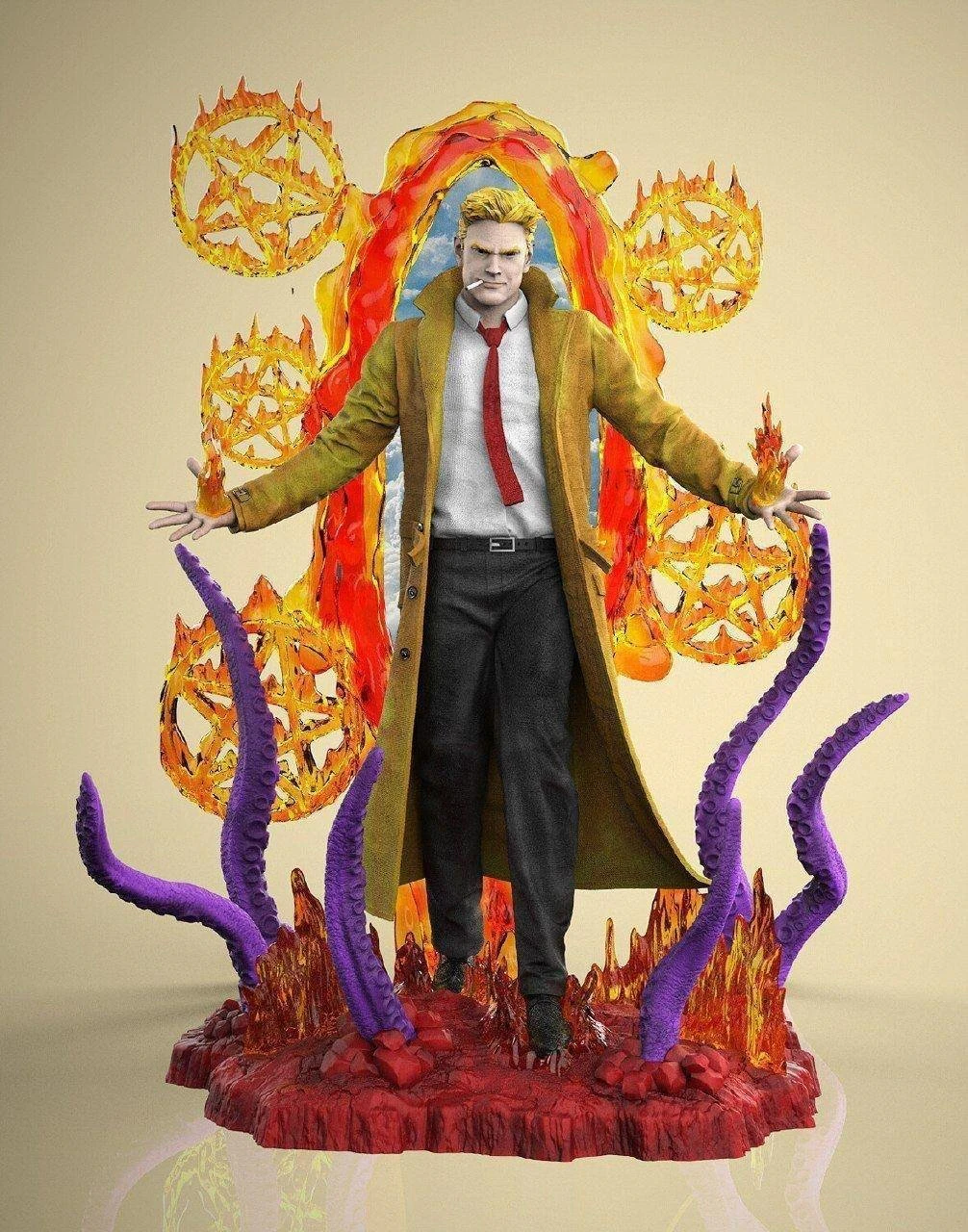john constantine - diorama 3d printable 3D Print Model .c4d .max .obj .3ds .fbx .stl .blend 
