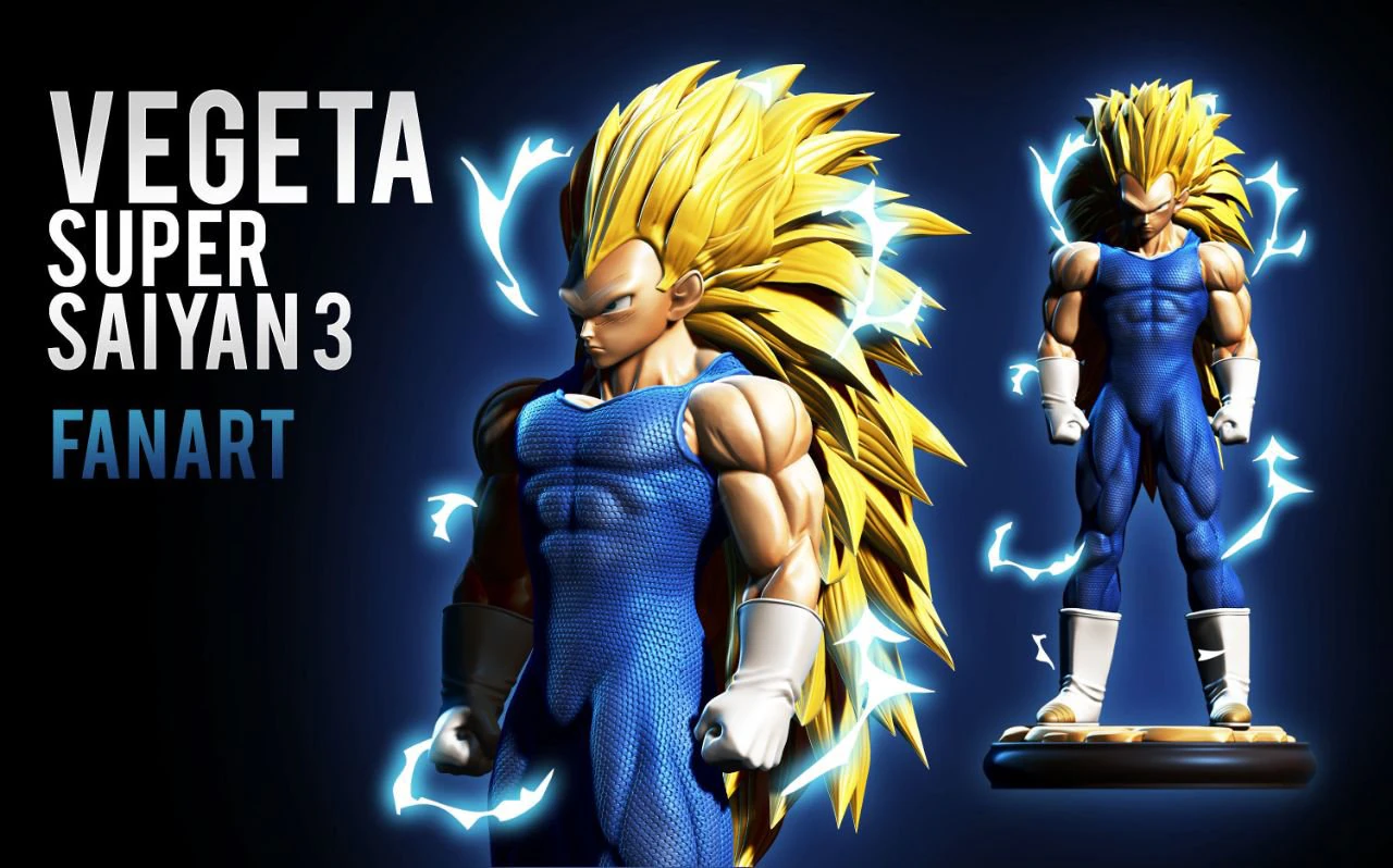 vegeta figure printable - dragonn ball 3D Print Model .c4d .max .obj .3ds .fbx .stl .blend