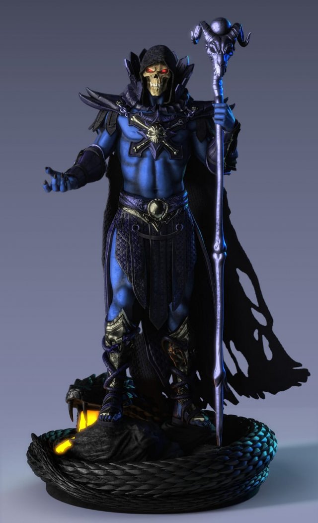 skeletor - masters of the universe - he-man figure printable 3D प्रिंट मॉडल .c4d .max .obj .3ds .fbx .stl .blend