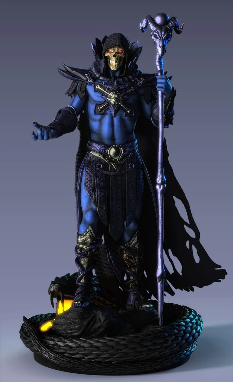 skeletor - masters of the universe - he-man figure printable 3D Print Model .c4d .max .obj .3ds .fbx .stl .blend 