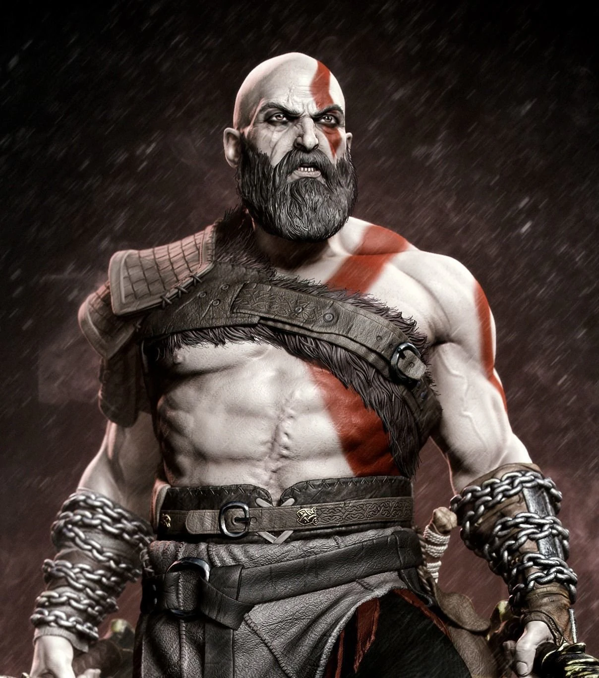 kratos - god of war 3d print model 3D Print Model .c4d .max .obj .3ds .fbx .stl .blend 