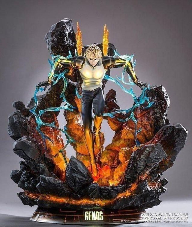 one punch man genos diorama printable 3D 打印模型 .c4d .max .obj .3ds .fbx .stl .blend 