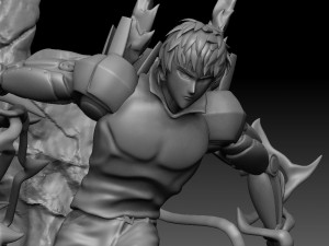 one punch man genos diorama printable 3D 打印模型