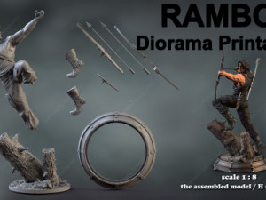 rambo - 3d diorama printable 3D 프린트 모델