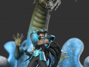 shiryu dragon - saint seiya - diorama 3D Print Model