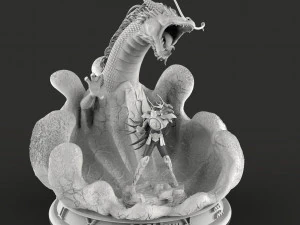 shiryu dragon - saint seiya - diorama 3D Print Model