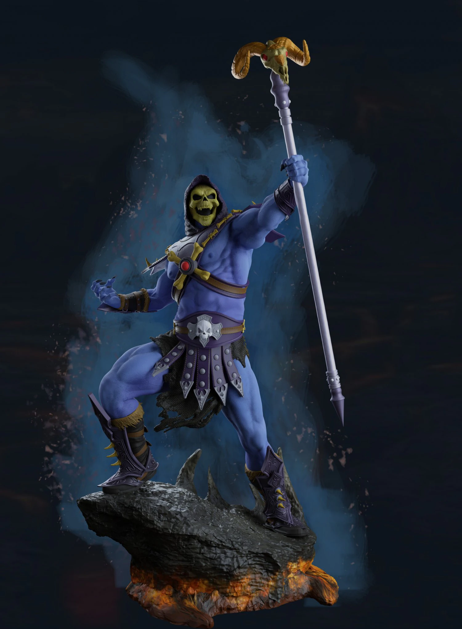 skeletor - he-man 80s tv show - printable diorama 3D Print Model .c4d .max .obj .3ds .fbx .stl .blend 
