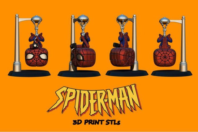 spiderman custom funko 3D Print Model .c4d .max .obj .3ds .fbx .stl .blend 