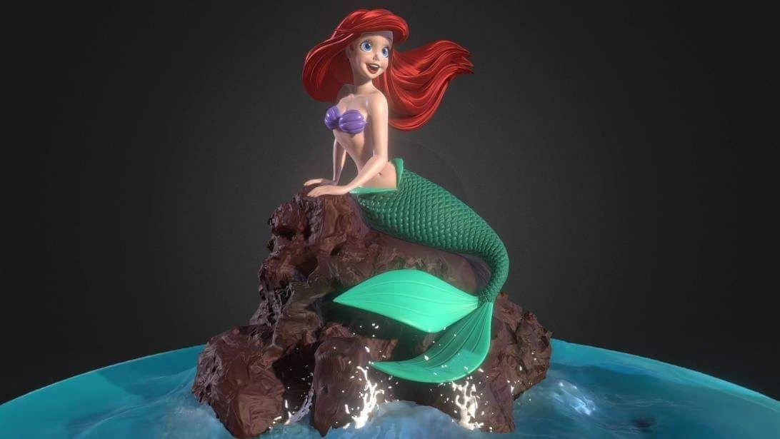 ariel the little mermaid - disney princess 3D Print Model .c4d .max .obj .3ds .fbx .stl .blend 