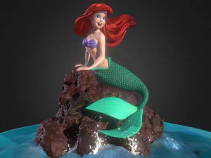 ariel a pequena sereia - princesa da disney Modelo de Impressão 3D