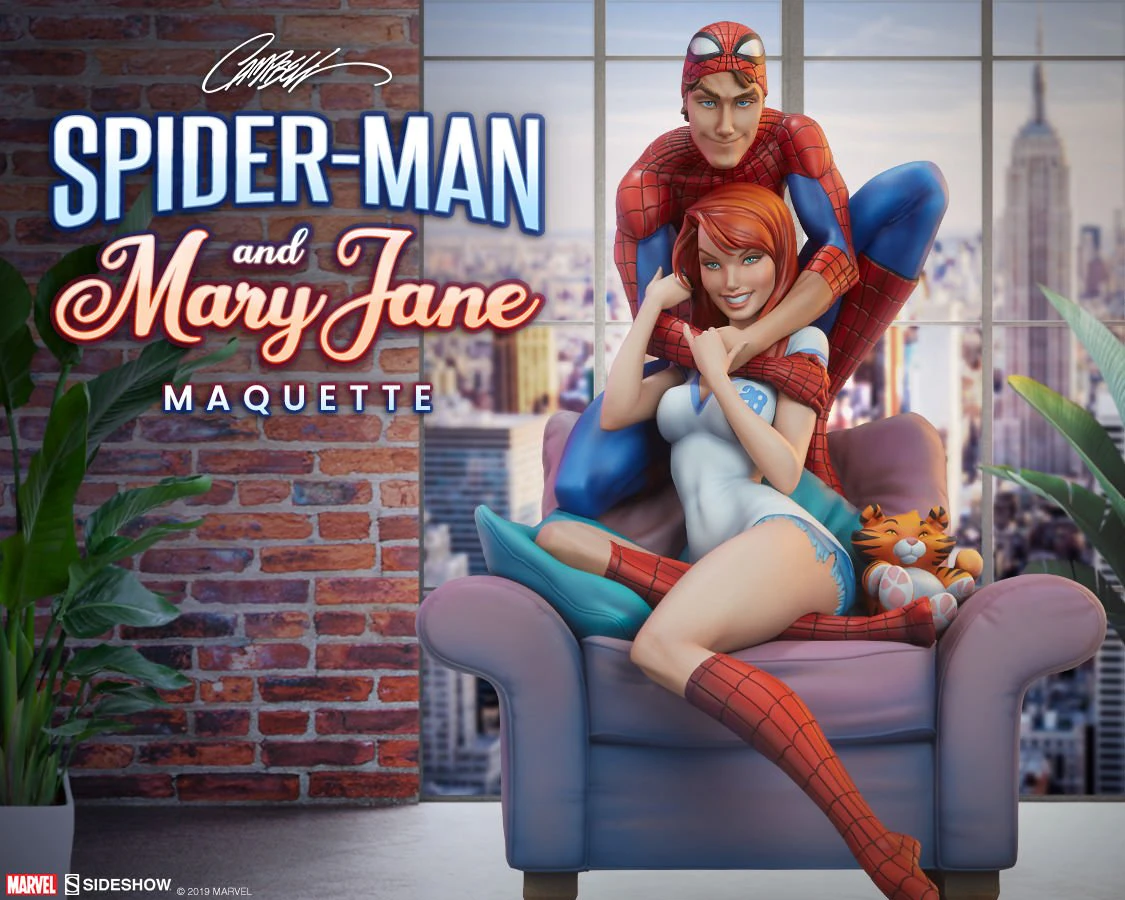 spider-man and mary jane maquette - diorama printable 3D Print Model .c4d .max .obj .3ds .fbx .stl .blend 
