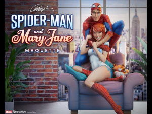 spider-man dan mary jane maquette - diorama dapat dicetak Model Cetak 3D