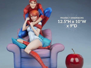 spider-man and mary jane maquette - diorama printable 3D Print Model