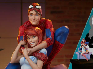 spider-man and mary jane maquette - diorama printable 3D Print Model