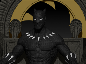 black panther on throne - diorama printable 3D प्रिंट मॉडल