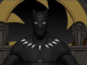 black panther on throne - diorama printable 3D प्रिंट मॉडल