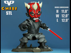 darth maul chibi - figure printable 3D Print Model