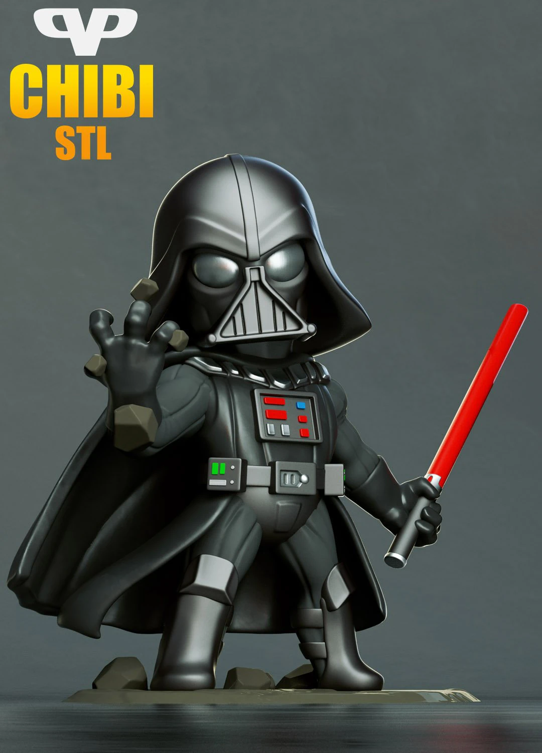 darth vader chibi - figure printable 3D Print Model .c4d .max .obj .3ds .fbx .stl .blend 